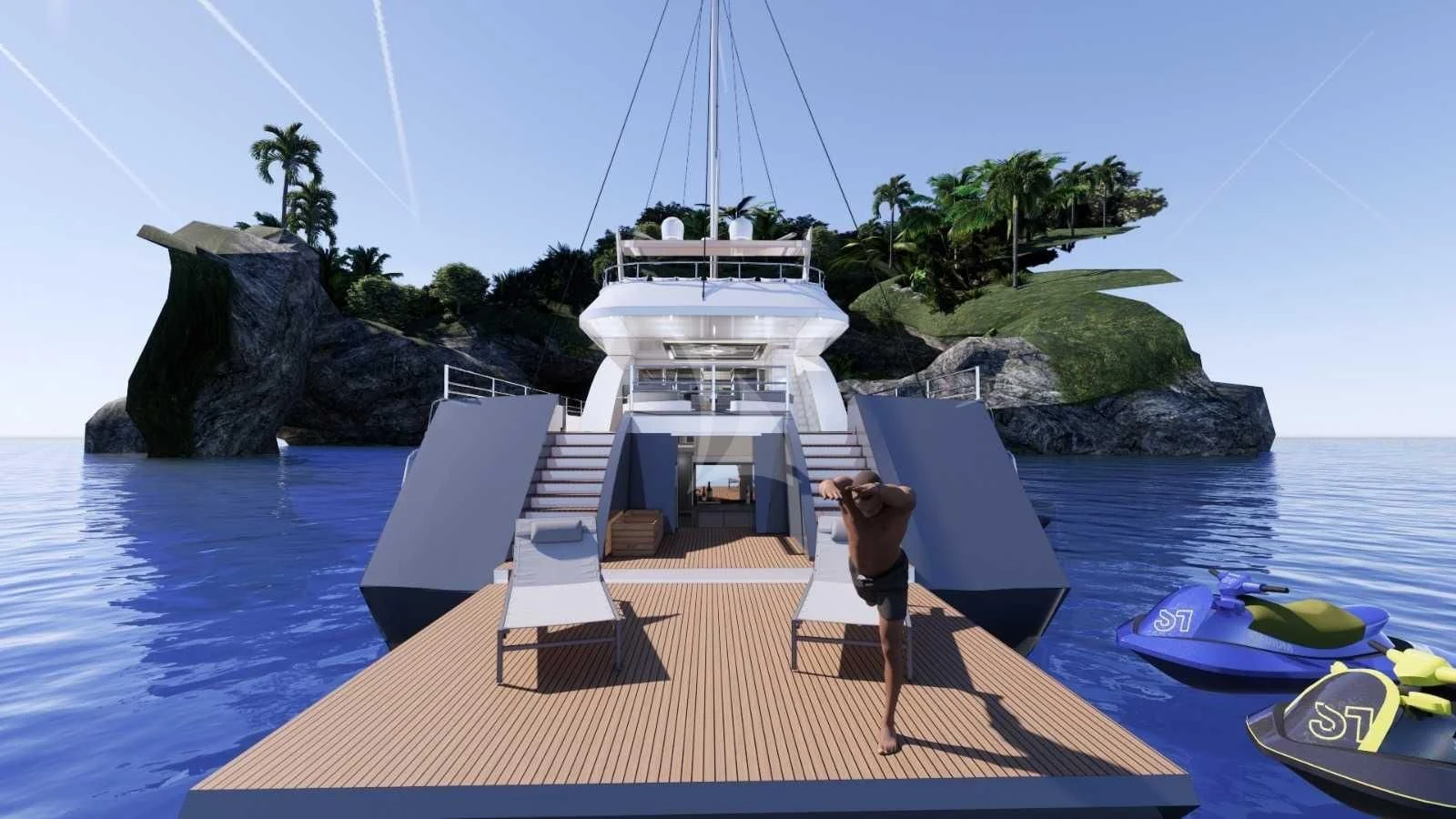 a boat on a dock aboard NORTH WIND Yacht for Sale