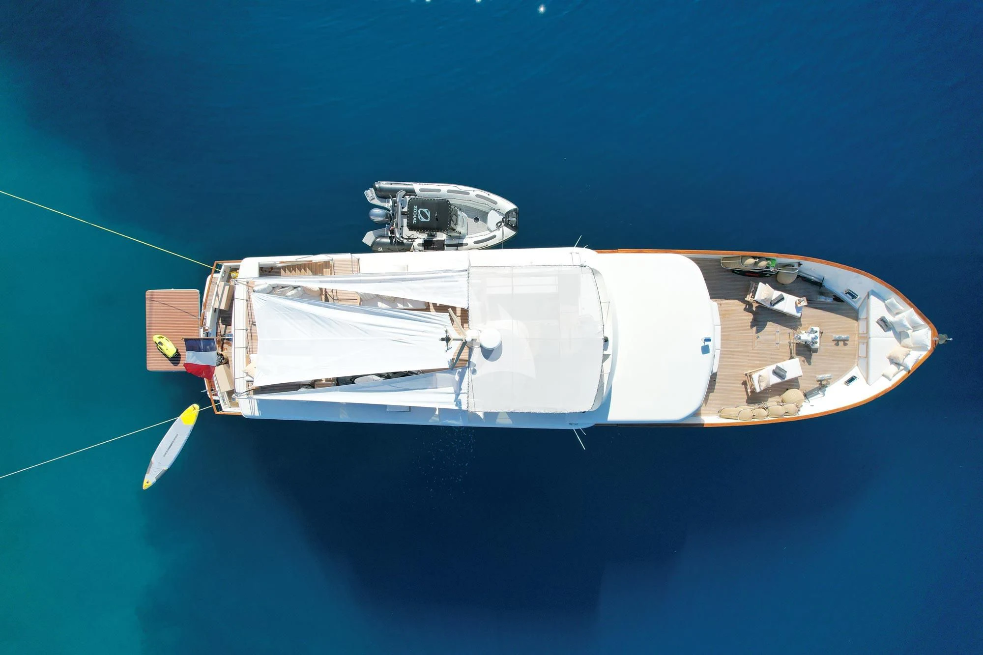 a space ship in the sky aboard STALCA Yacht for Sale