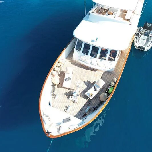 a high angle view of a ship aboard STALCA Yacht for Sale