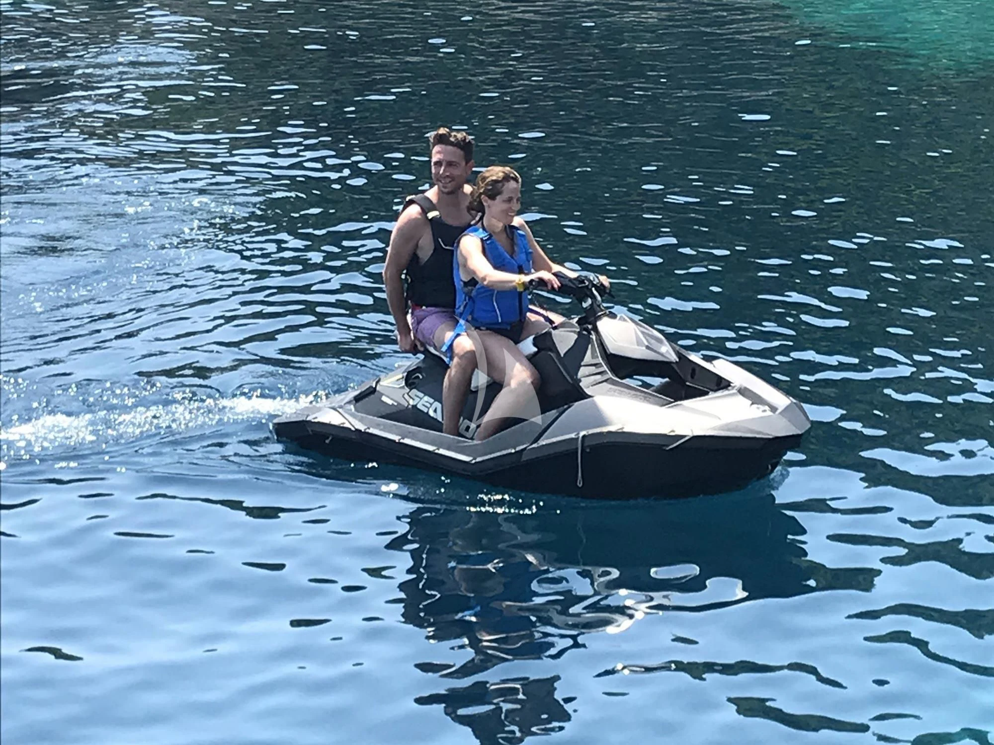 a couple of women on a small boat aboard STALCA Yacht for Sale
