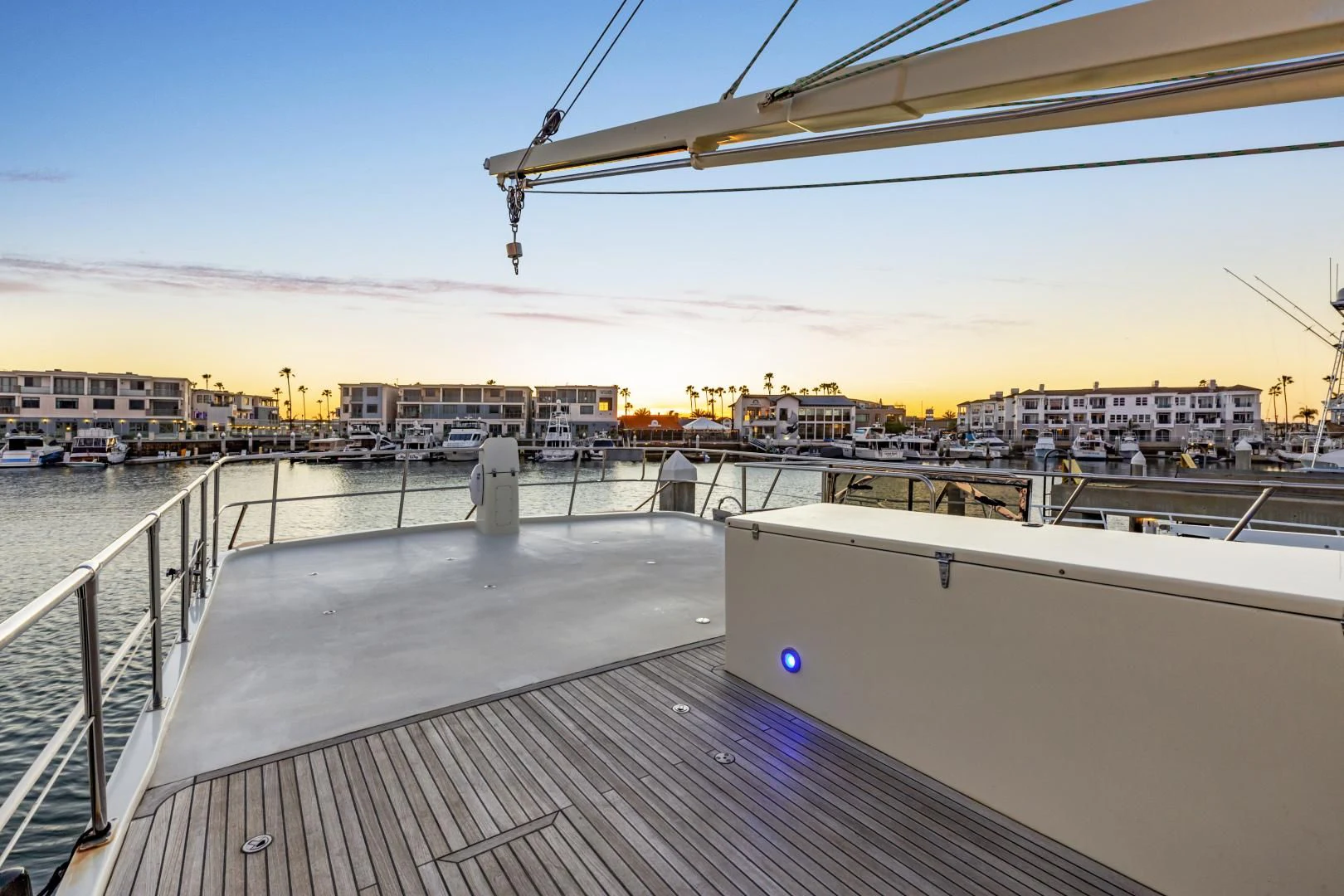 a view of a city from a balcony aboard HOLIDAY Yacht for Sale