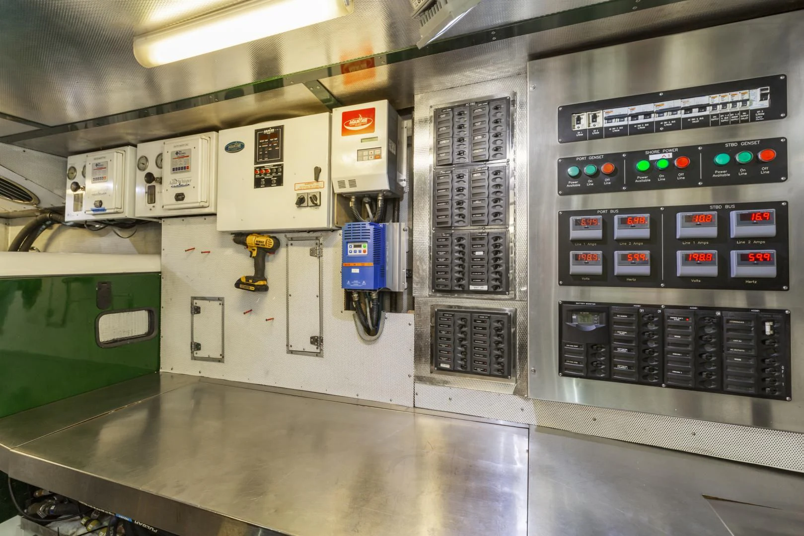 a row of computer components aboard HOLIDAY Yacht for Sale