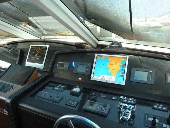 the inside of a car aboard TYAMO Yacht for Sale