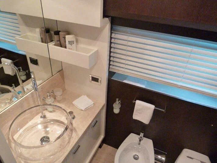 a sink in a bathroom aboard TYAMO Yacht for Sale