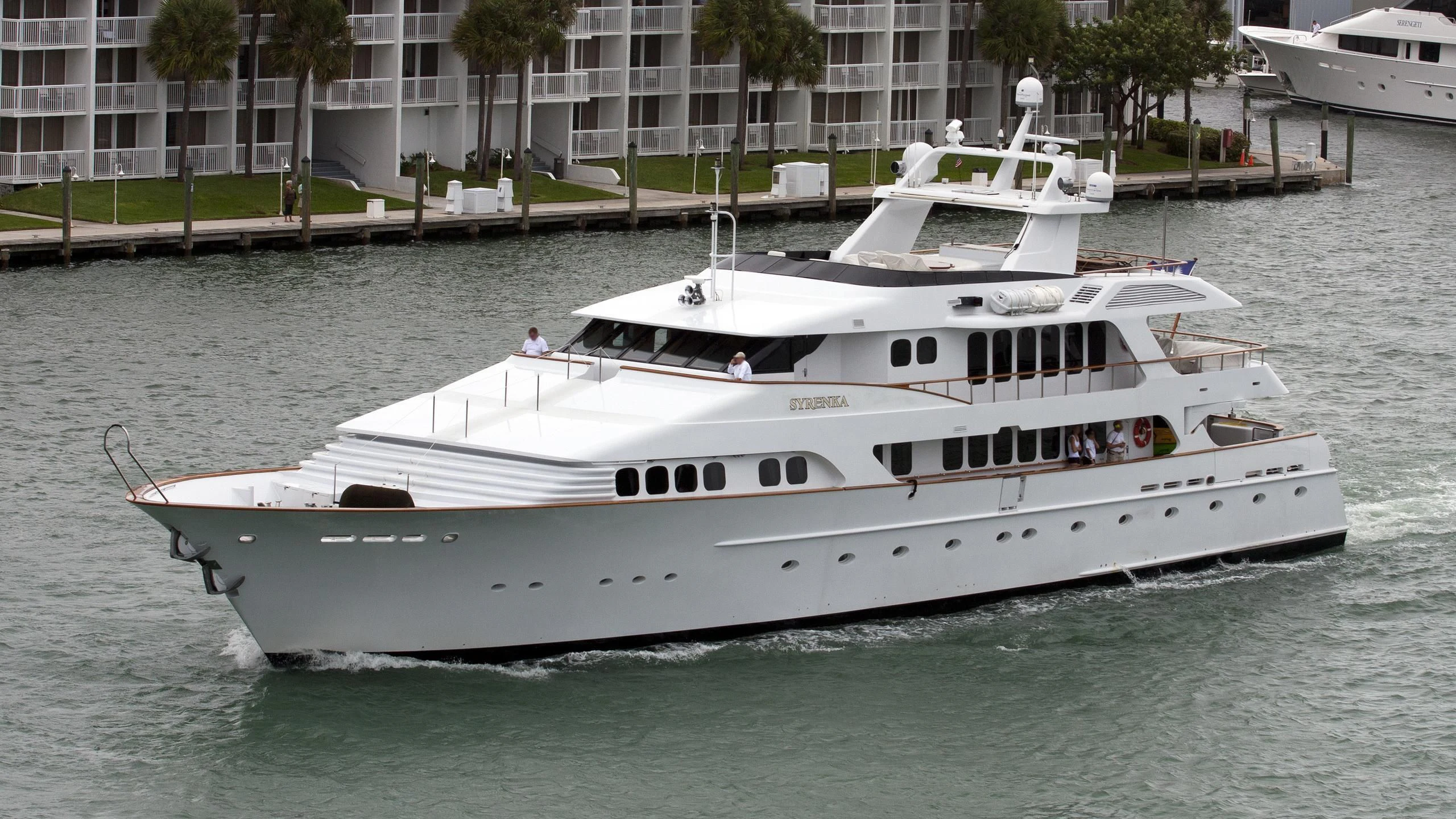 a large white boat aboard GRAND ILLUSION Yacht for Sale