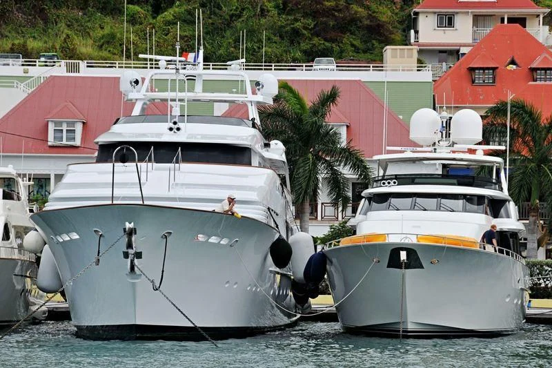 several boats in the water aboard GRAND ILLUSION Yacht for Sale