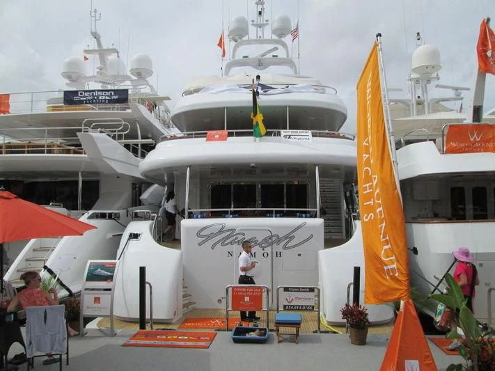 a group of boats are parked aboard CHARLOTTE ANN Yacht for Sale