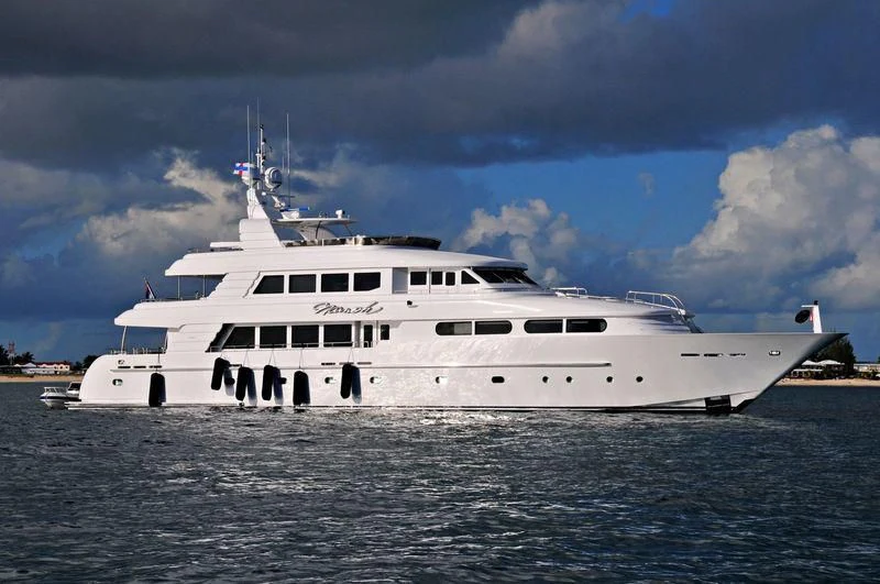 a large white ship aboard CHARLOTTE ANN Yacht for Sale