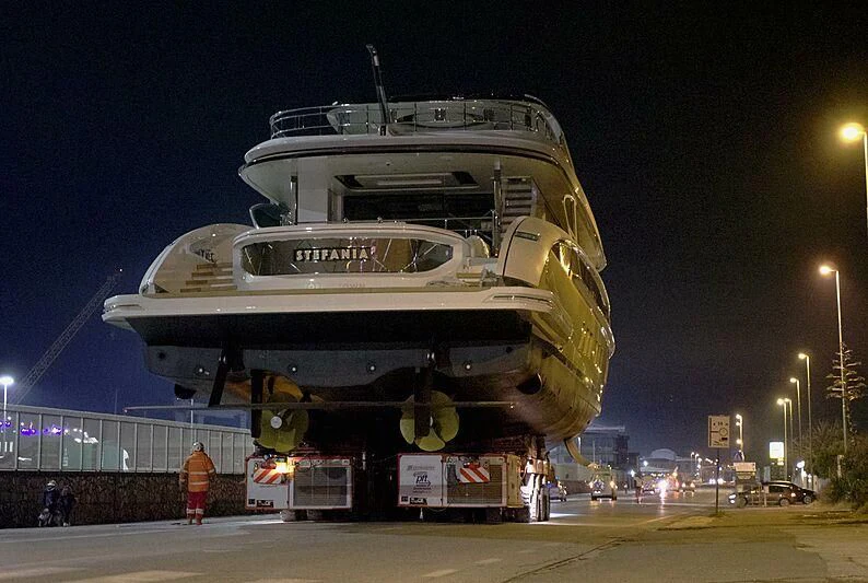 a space shuttle on a trailer aboard STEFANIA Yacht for Sale