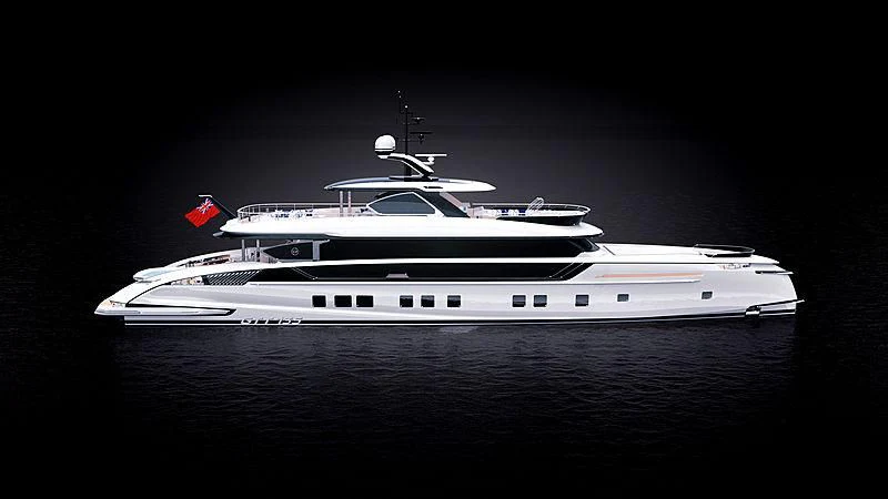 a white yacht in the water aboard STEFANIA Yacht for Sale