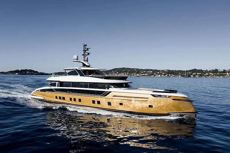 a boat on the water aboard STEFANIA Yacht for Sale