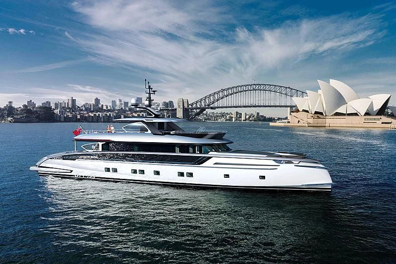 a boat in the water aboard STEFANIA Yacht for Sale