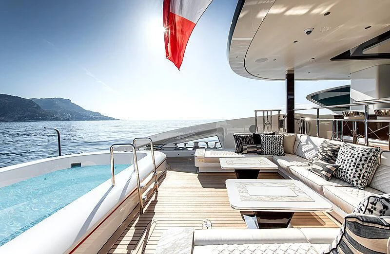 a boat on the water aboard STEFANIA Yacht for Sale