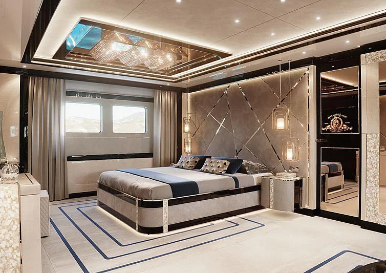 a large room with a couch aboard STEFANIA Yacht for Sale