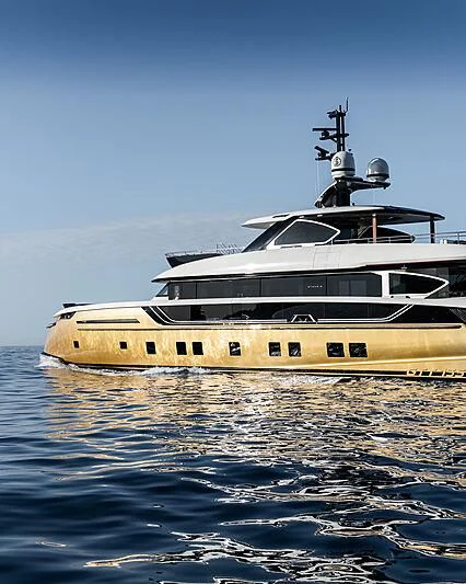 a large boat in the water aboard STEFANIA Yacht for Sale