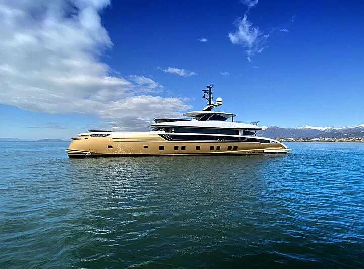 a boat in the water aboard STEFANIA Yacht for Sale