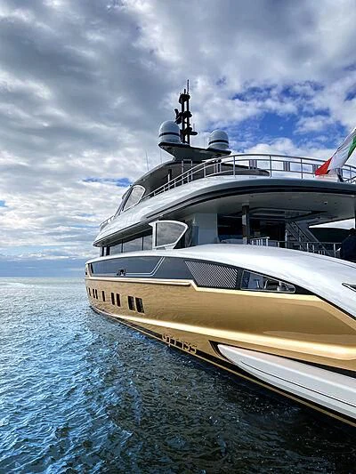 a boat on the water aboard STEFANIA Yacht for Sale