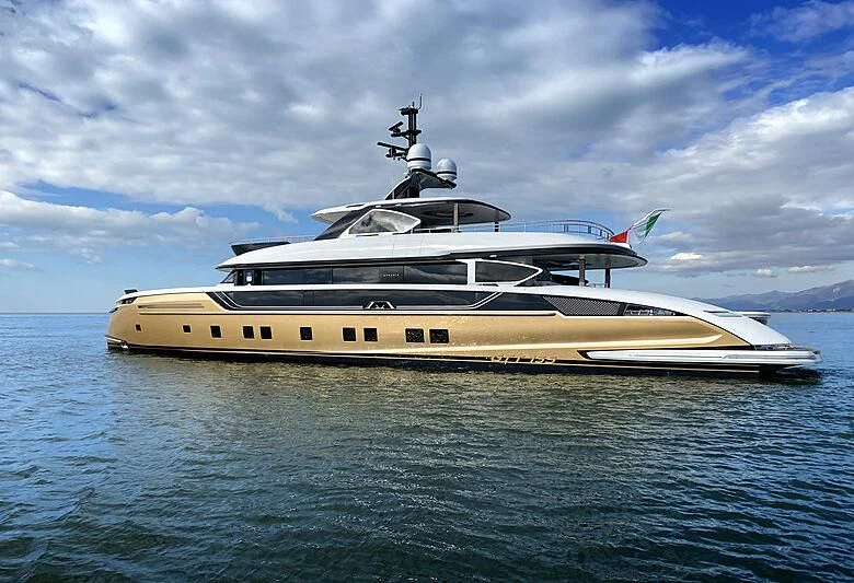 a boat in the water aboard STEFANIA Yacht for Sale