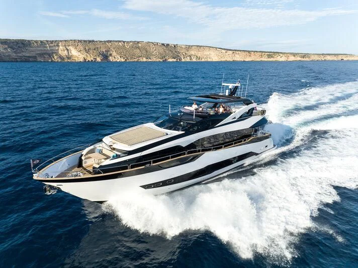 a boat on the water aboard BLUE INFINITY ONE Yacht for Sale