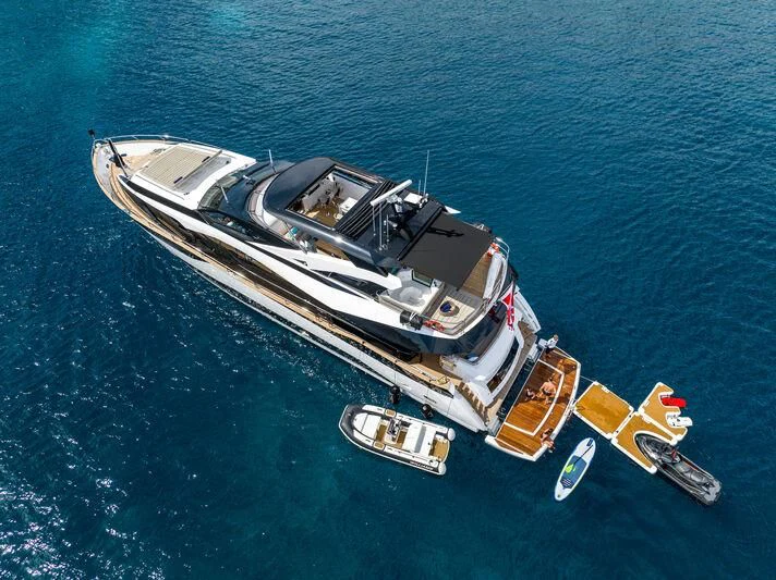 a boat on the water aboard BLUE INFINITY ONE Yacht for Sale
