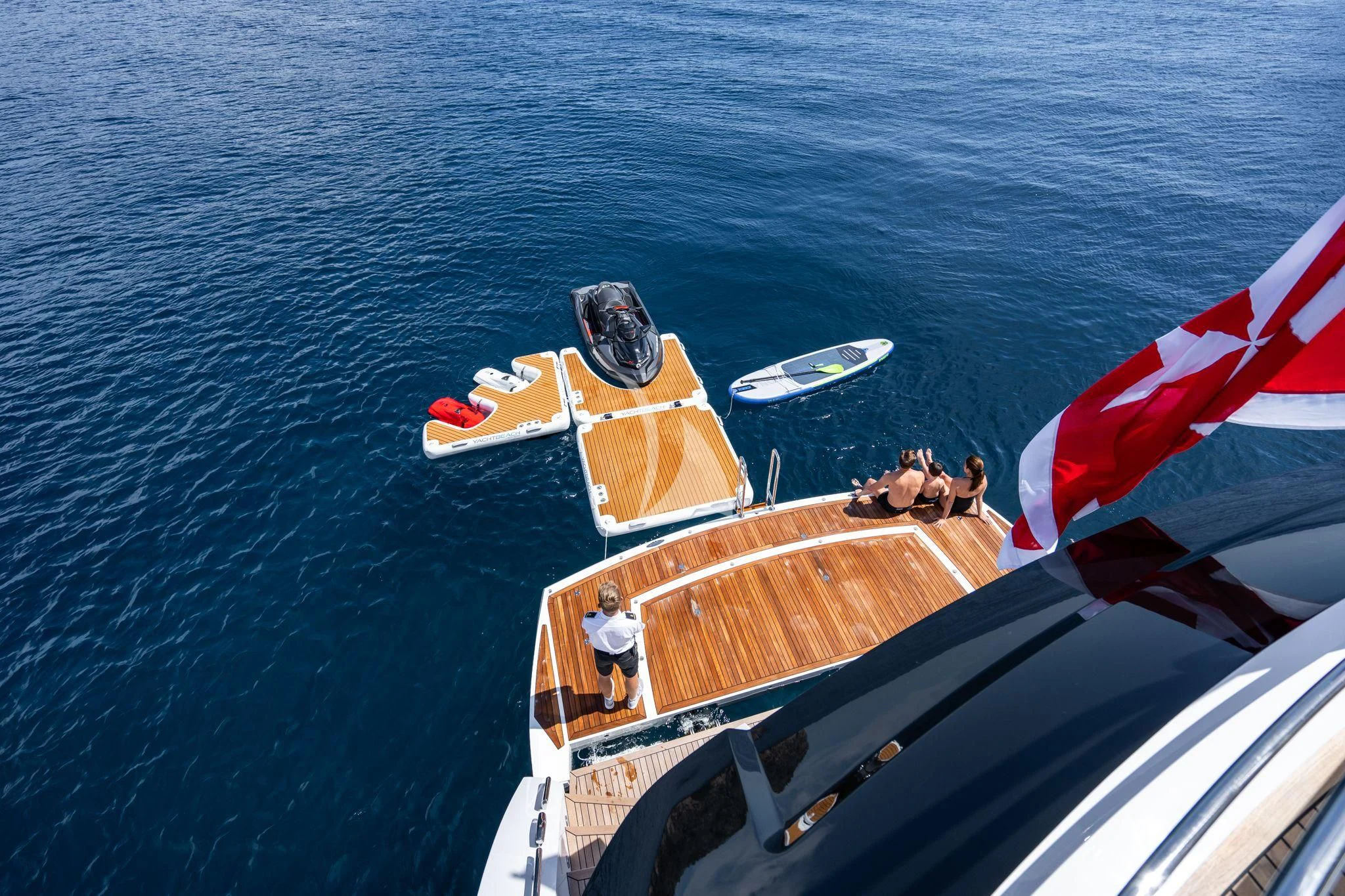 a boat with people on it aboard BLUE INFINITY ONE Yacht for Sale