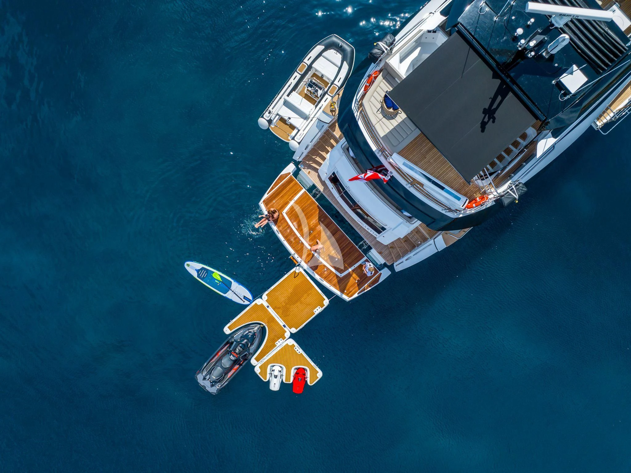 a space shuttle in the water aboard BLUE INFINITY ONE Yacht for Sale