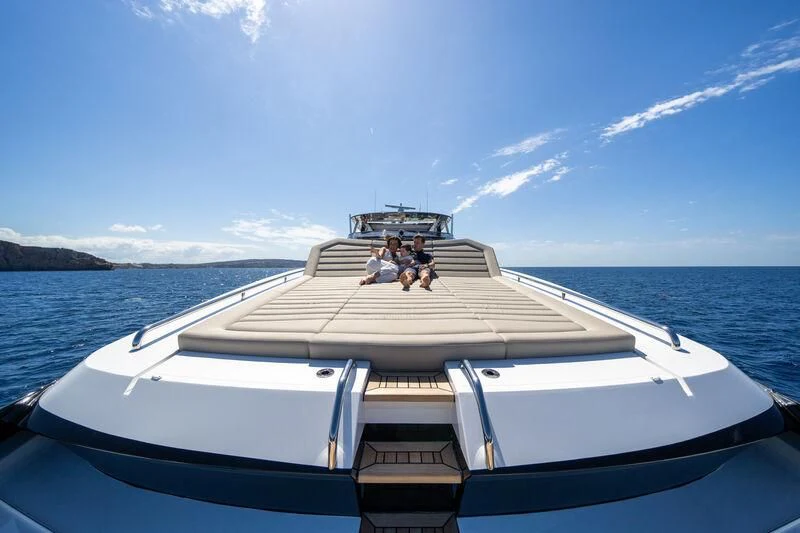 a boat on the water aboard BLUE INFINITY ONE Yacht for Sale