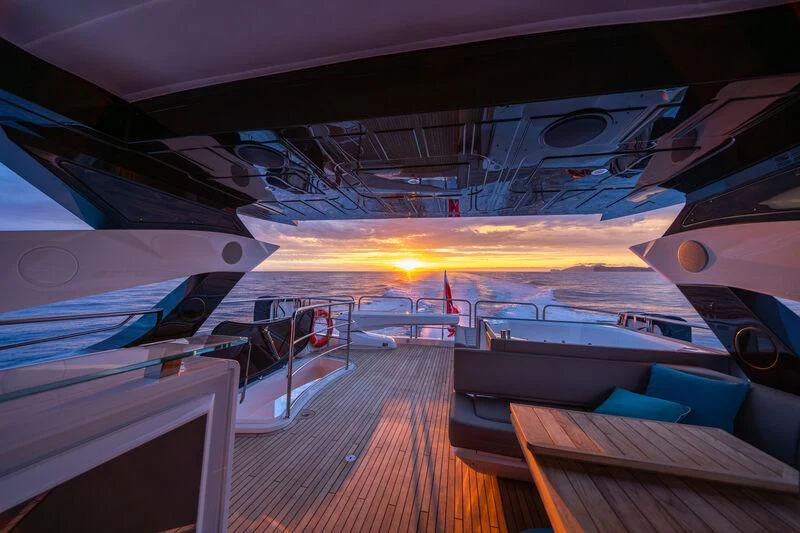 a large ship in a large body of water aboard BLUE INFINITY ONE Yacht for Sale