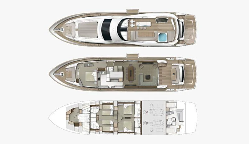 a model of a building aboard BLUE INFINITY ONE Yacht for Sale