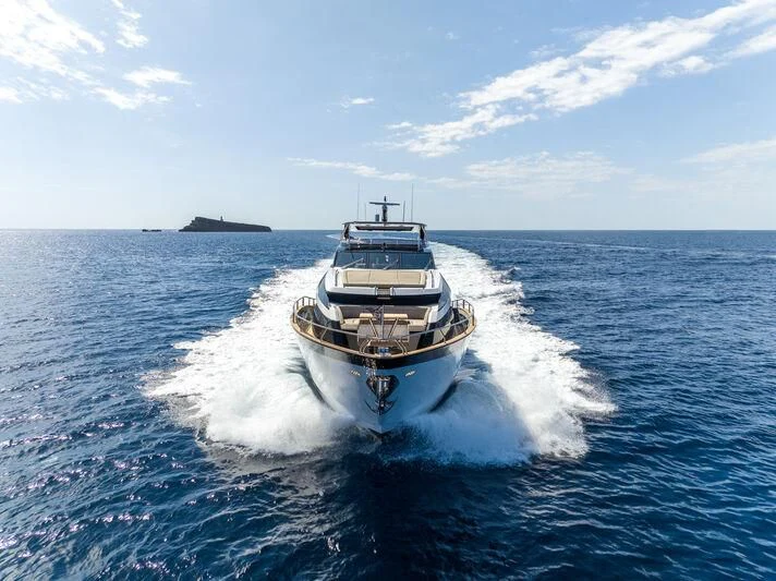 a boat on the water aboard BLUE INFINITY ONE Yacht for Sale