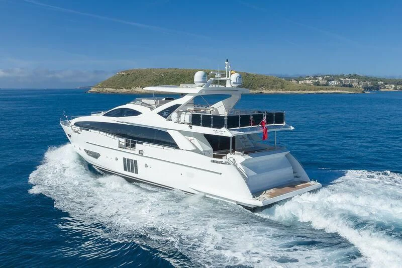 a boat on the water aboard MR. X Yacht for Sale