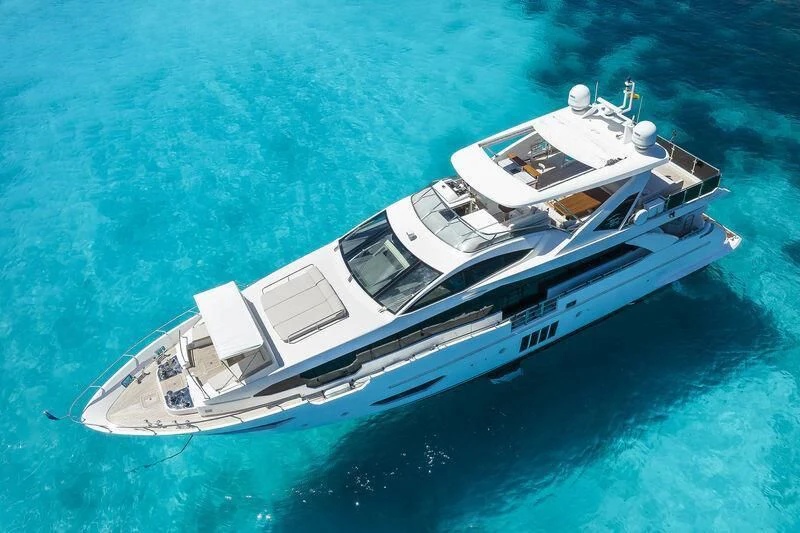 a high angle view of a ship aboard MR. X Yacht for Sale