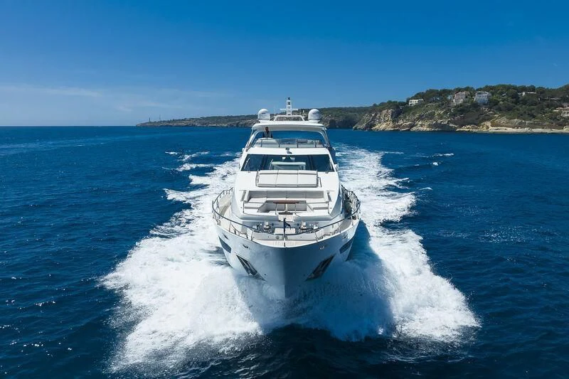 a boat on the water aboard MR. X Yacht for Sale