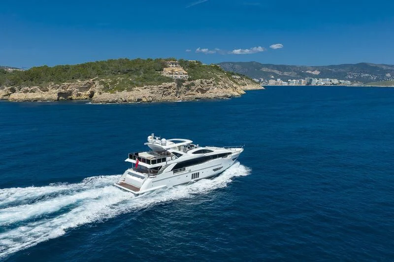 a boat on the water aboard MR. X Yacht for Sale