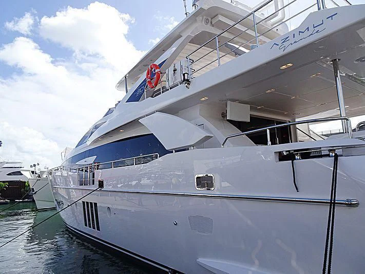 a large white yacht aboard MR. X Yacht for Sale