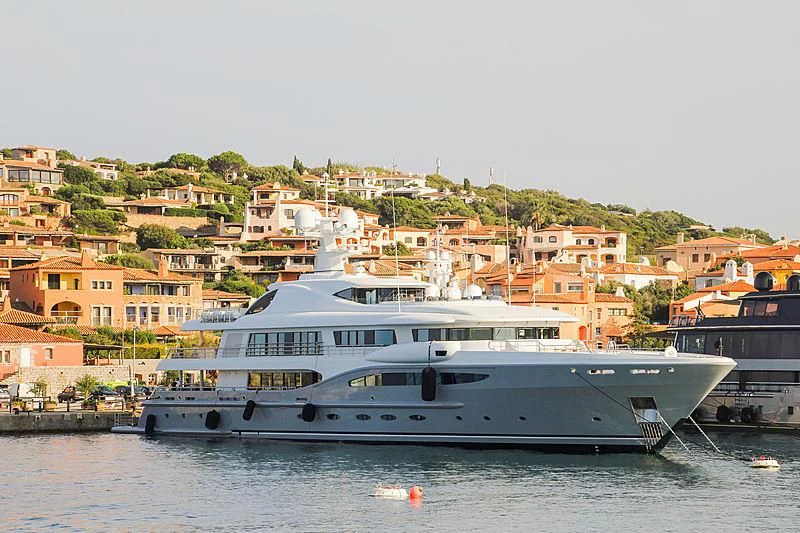a large white boat in the water aboard VENTUM MARIS Yacht for Charter