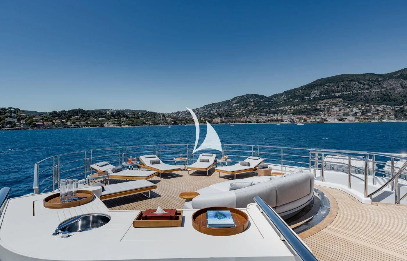 a boat on a deck aboard VENTUM MARIS Yacht for Charter