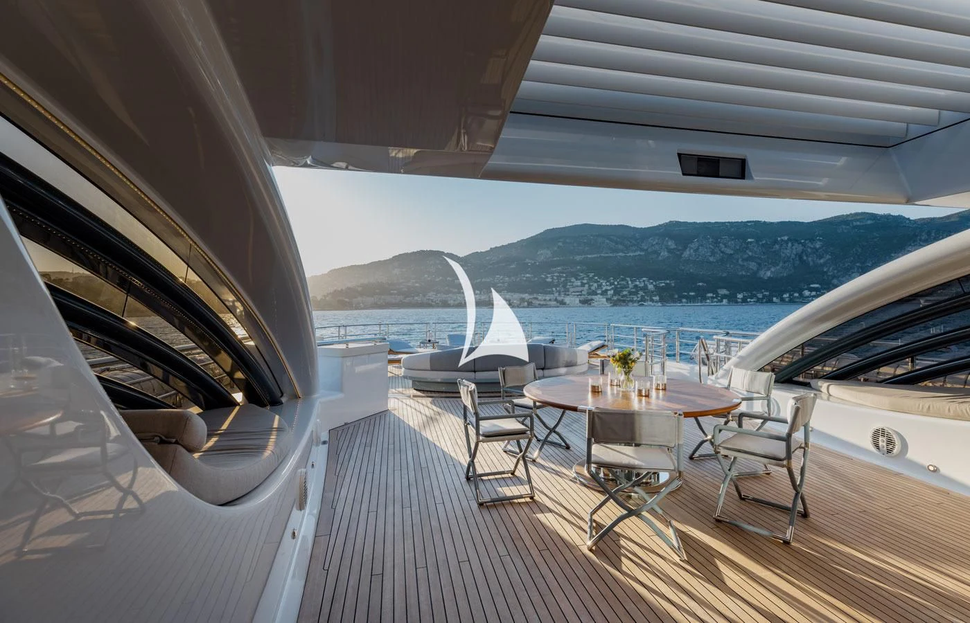 a boat on a deck aboard VENTUM MARIS Yacht for Charter