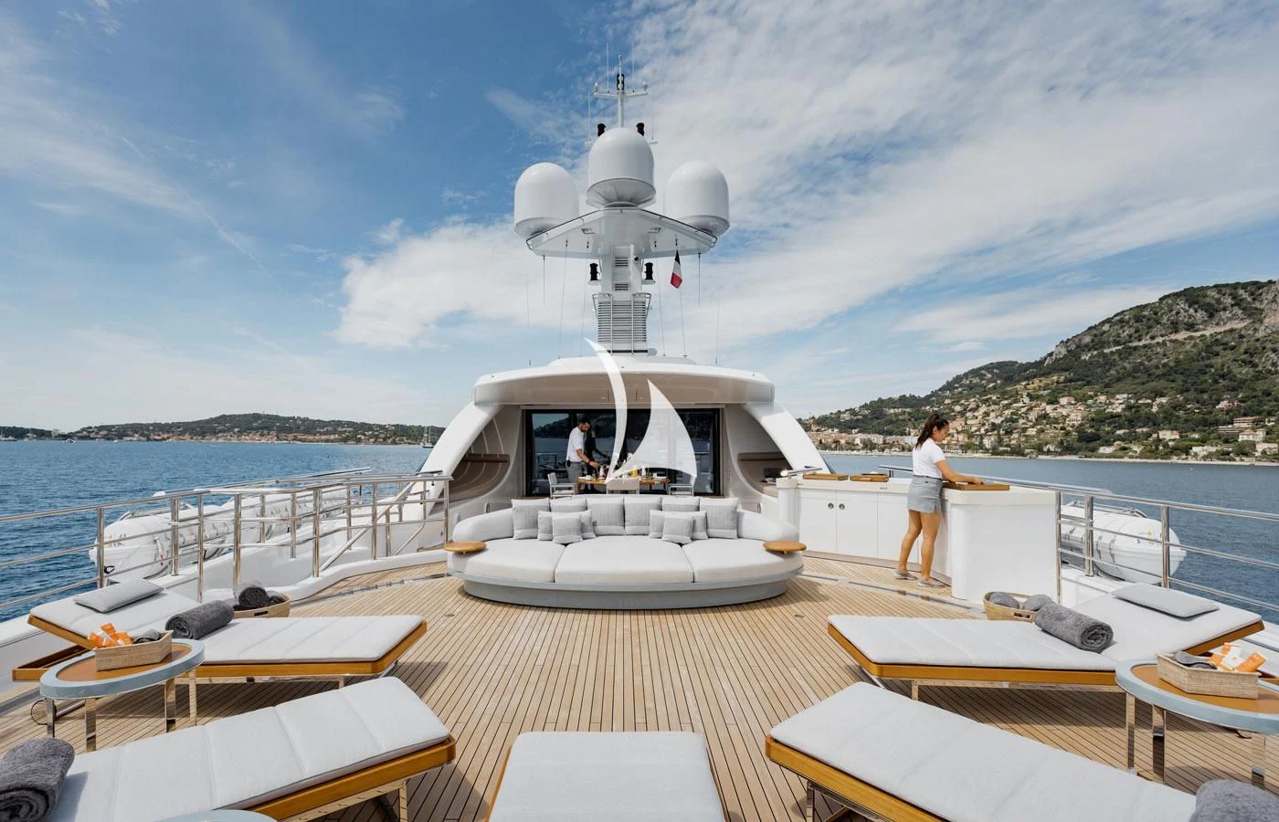 a boat on a dock aboard VENTUM MARIS Yacht for Charter