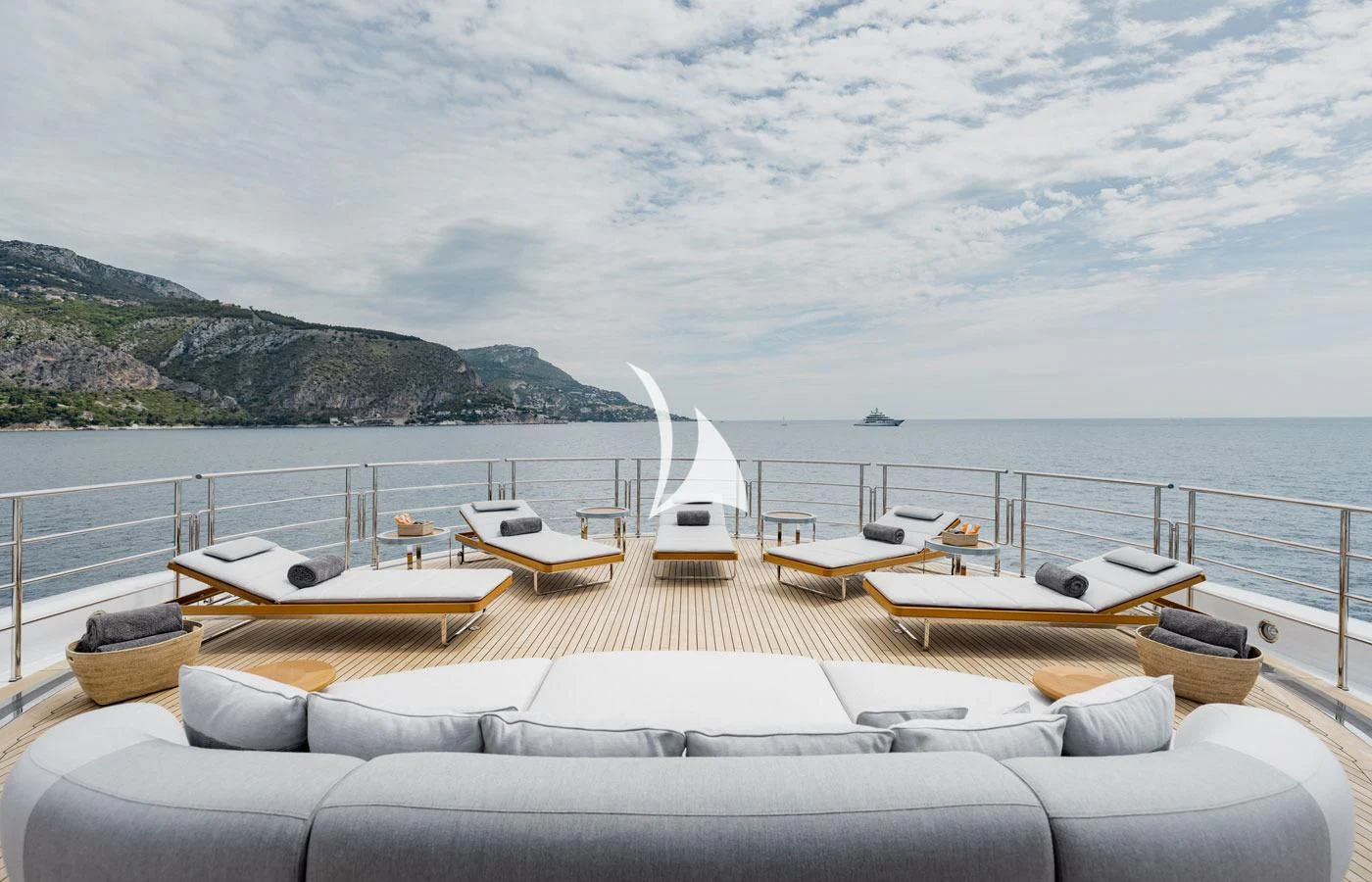 a boat on a deck aboard VENTUM MARIS Yacht for Charter