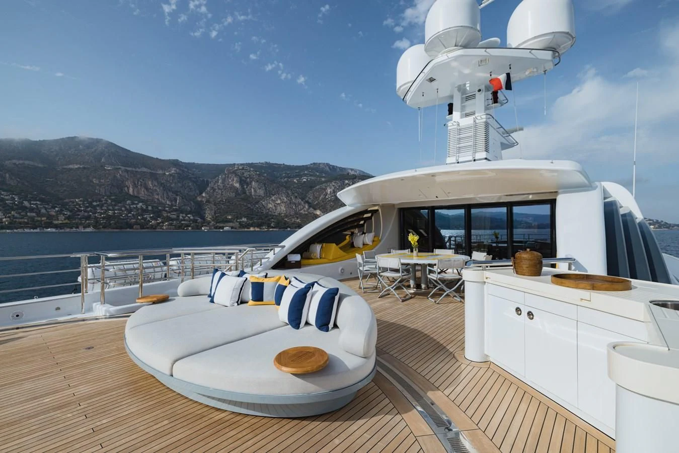 a boat on a deck aboard VENTUM MARIS Yacht for Charter