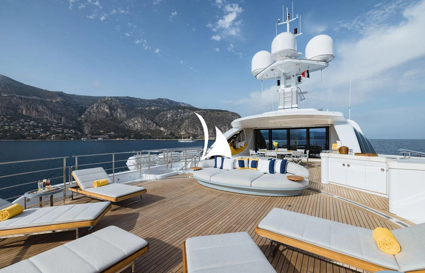 a boat on a deck aboard VENTUM MARIS Yacht for Charter