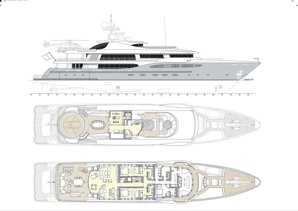 diagram, engineering drawing aboard VENTUM MARIS Yacht for Charter