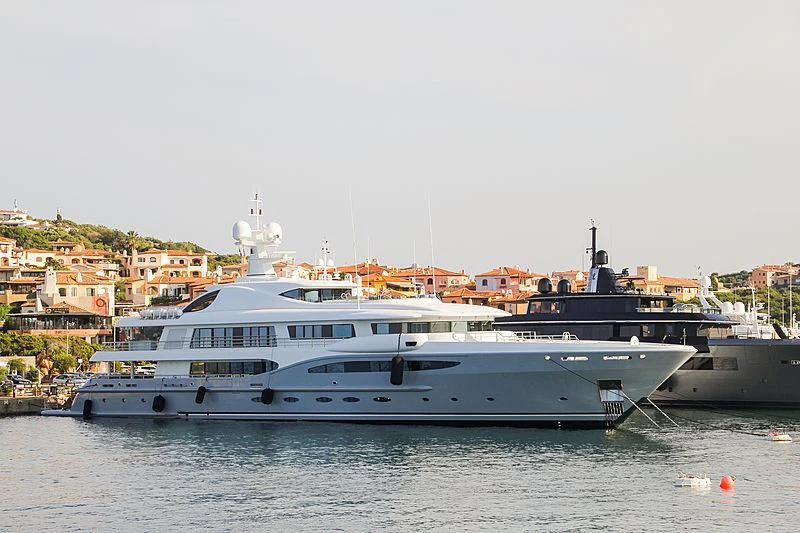 a boat docked at a port aboard VENTUM MARIS Yacht for Charter