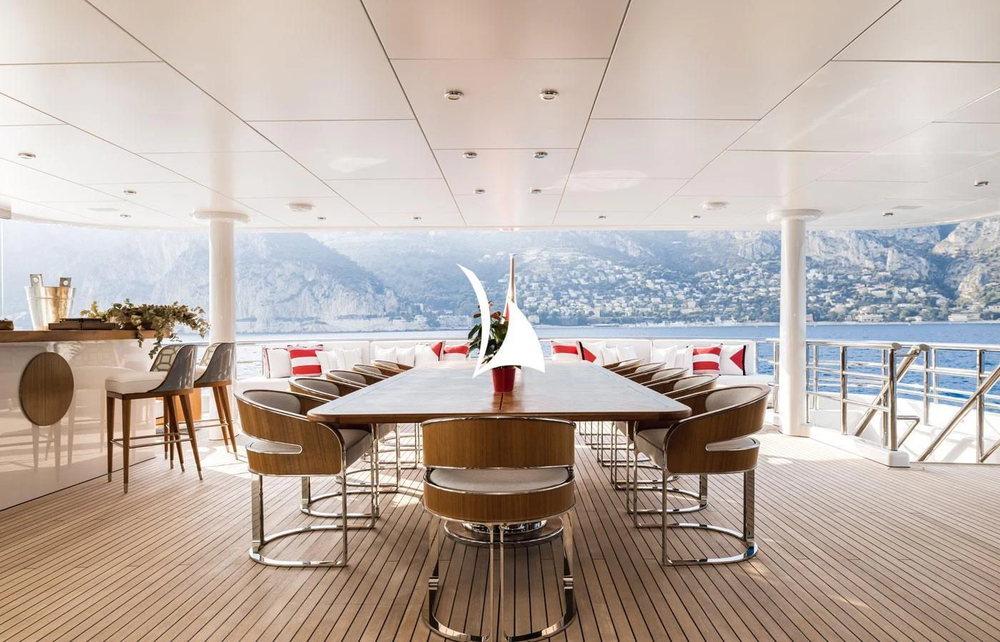 a table with chairs around it aboard VENTUM MARIS Yacht for Charter