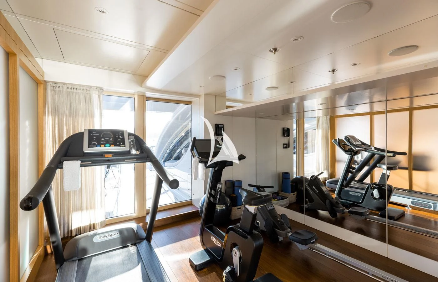 a room with many machines aboard VENTUM MARIS Yacht for Charter