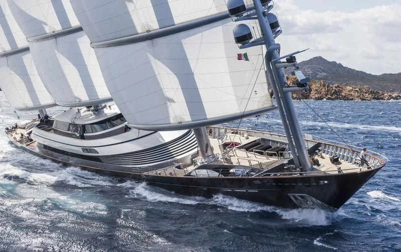 a boat on the water aboard MALTESE FALCON Yacht for Sale