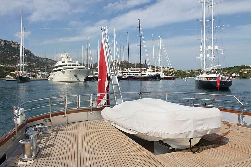 a boat docked at a pier aboard MALTESE FALCON Yacht for Sale