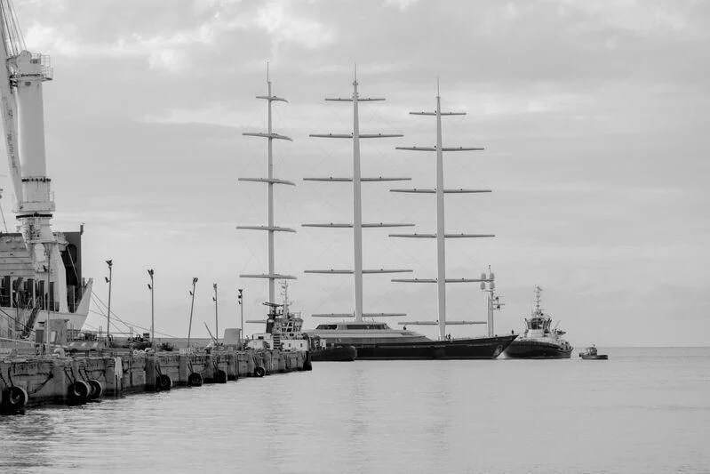 a large ship in the water aboard MALTESE FALCON Yacht for Sale