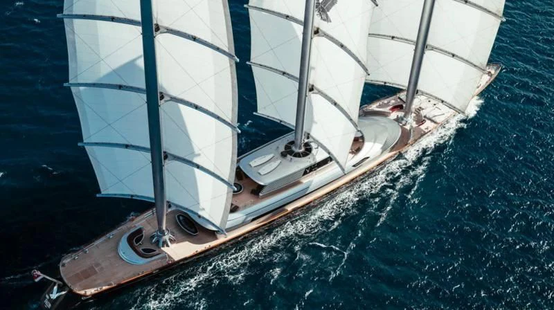 a boat on the water aboard MALTESE FALCON Yacht for Sale